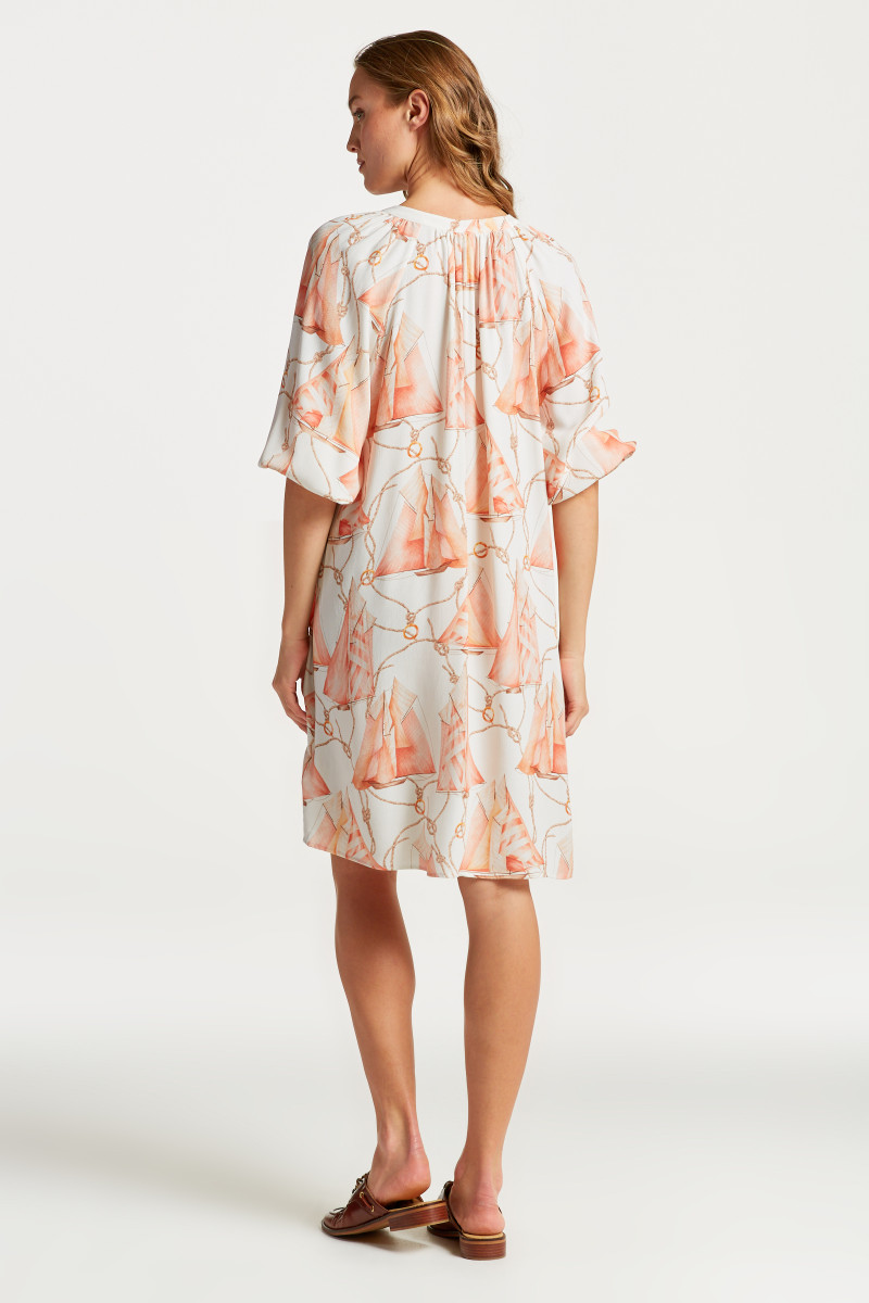 Gant Women Solid Round Neck Full Sleeves Dress