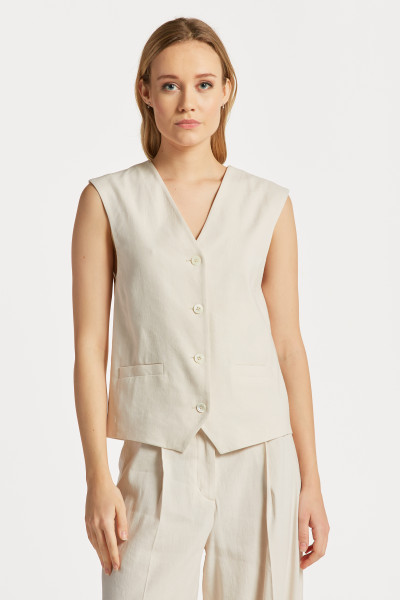 VESTA GANT REG STRETCH LINEN WAISTCOAT - Fotografie č. 1