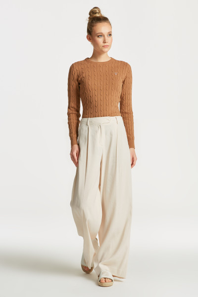 KALHOTY GANT WIDE STRETCH LINEN PANT - Fotografie č. 1