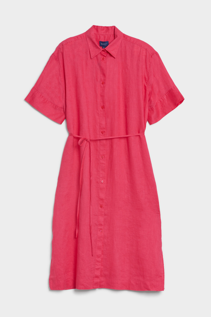 RUHA GANT RELAXED SS LINEN SHIRT DRESS magenta pink GANT HU