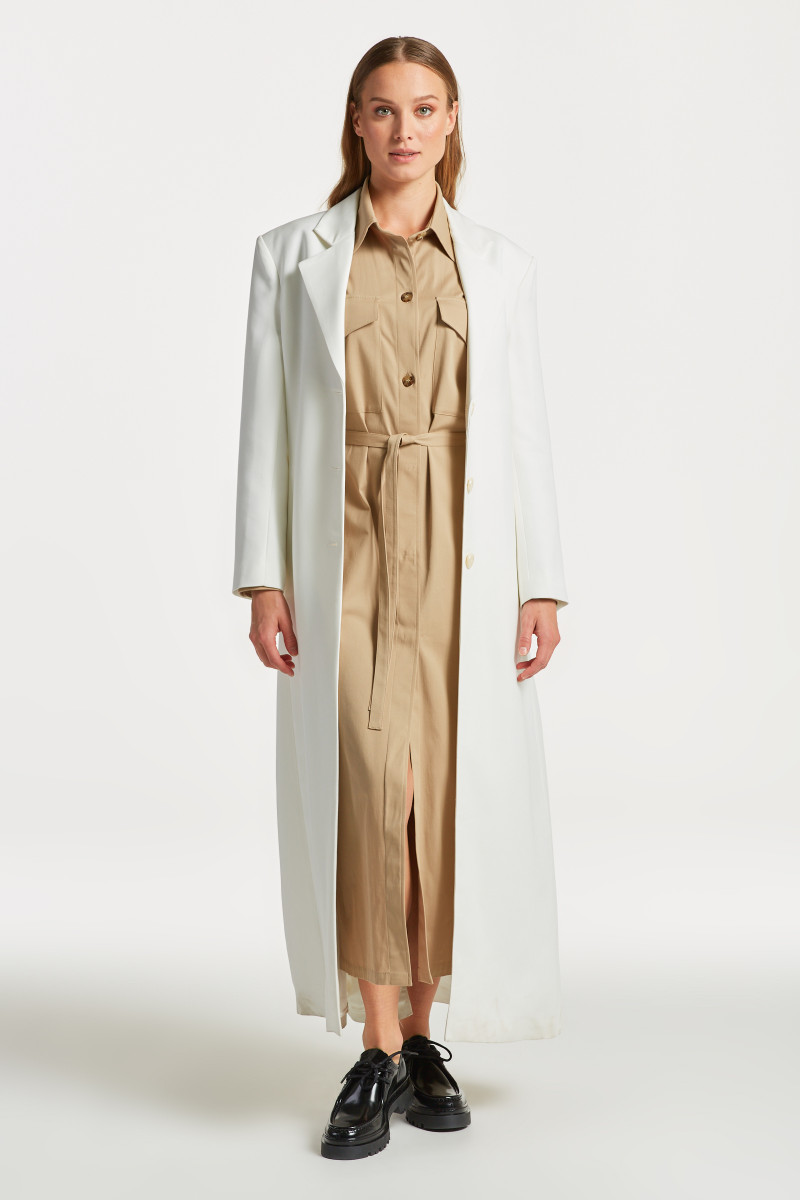 KAB T GANT FULL LENGTH FLUID COAT CREAM GANT SK KAB T GANT FULL LENGTH FLUID COAT CREAM GANT SK