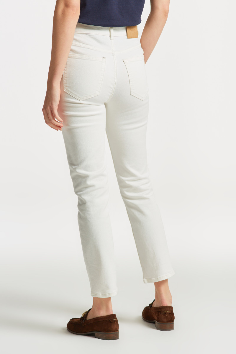 FARMER GANT WHITE CROPPED SLIM JEANS eggshell | GANT HU