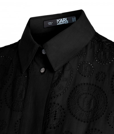 ŠATY KARL LAGERFELD BRODERIE ANGLAISE SHIRTDRESS - Fotografia č. 3