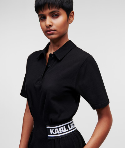 ŠATY KARL LAGERFELD PIQUE POLO DRESS - Fotografia č. 5