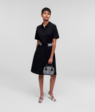 ŠATY KARL LAGERFELD PIQUE POLO DRESS - Fotografia č. 4