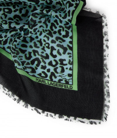 SÁL KARL LAGERFELD K/MONOGRAM SCARF LEOPARD - Kép 2