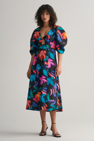 RUHA GANT FLORAL PRINT VOLUME SLEEVE DRESS - Kép 1