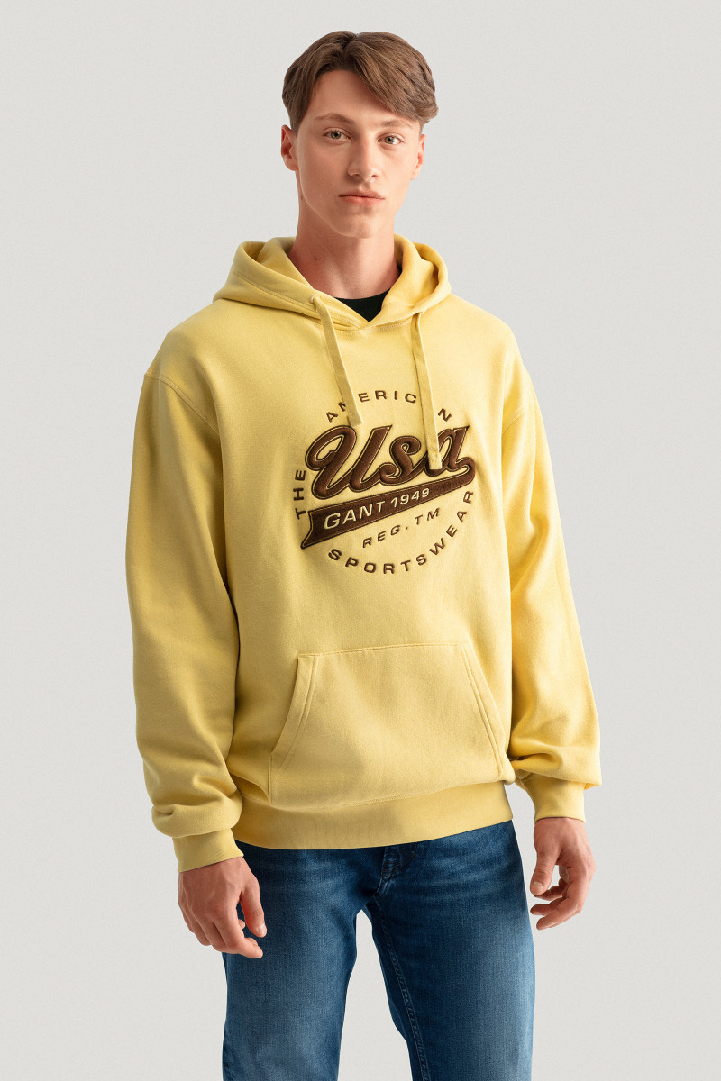 GANT USA Women's Hoodie - 100% Cotton Embroidered Logo Pullover With Drawstring Hood - View #9