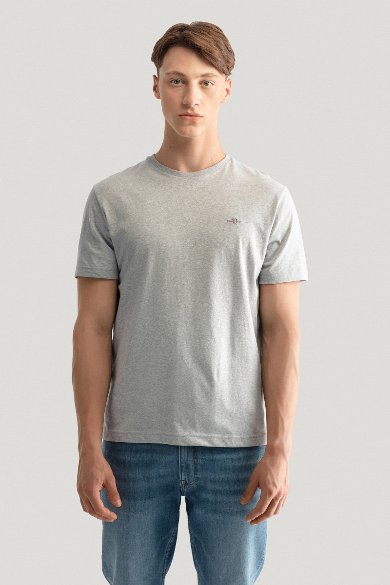 GANT SHIELD V NECK - T-shirt basic - white/wit