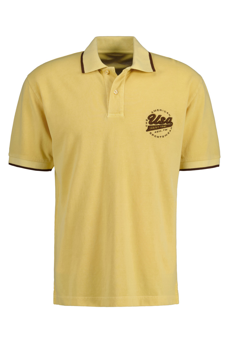 POLOKOŠILE GANT USA SS POLO PIQUE light mustard yellow GANT CZ