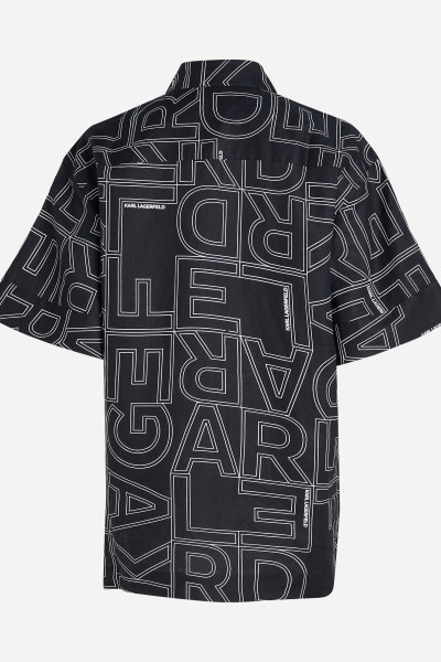 KOŠILE KARL LAGERFELD PRINTED LINEN SS BLOUSE - Fotografie č. 7