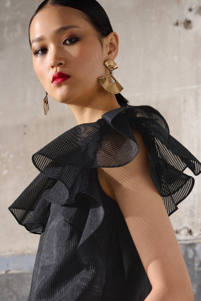 KOŠILE KARL LAGERFELD RUFFLE TOP - Fotografie č. 5
