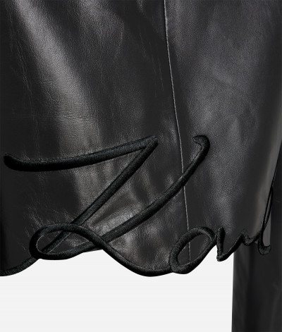 BUNDA KARL LAGERFELD SIGNATURE LEATHER JACKET - Fotografia č. 9