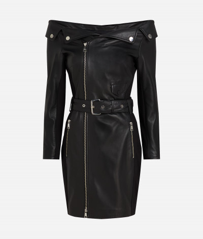 ŠATY KARL LAGERFELD LEATHER DRESS - Fotografie č. 6