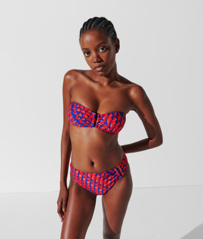 PLAVKY KARL LAGERFELD ABSTRACT AOP U-RING BANDEAU - Fotografie č. 1
