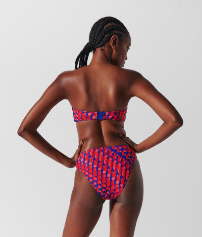 PLAVKY KARL LAGERFELD ABSTRACT AOP U-RING BANDEAU - Fotografie č. 2