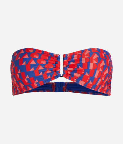 PLAVKY KARL LAGERFELD ABSTRACT AOP U-RING BANDEAU - Fotografie č. 5