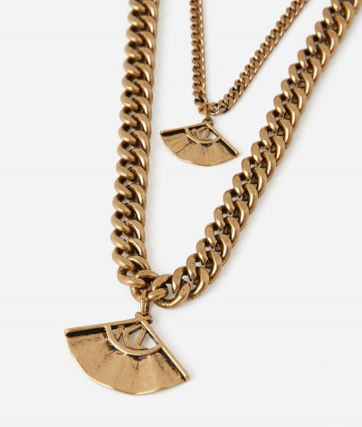 NÁHRDELNÍK KARL LAGERFELD K/ARCHIVE FAN DOUBLE NECKLACE - Fotografie č. 3