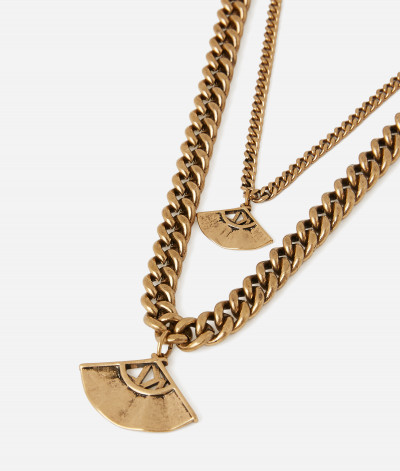 NÁHRDELNÍK KARL LAGERFELD K/ARCHIVE FAN DOUBLE NECKLACE - Fotografie č. 4