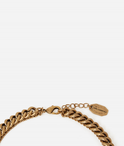 NÁHRDELNÍK KARL LAGERFELD K/ARCHIVE FAN DOUBLE NECKLACE - Fotografie č. 5