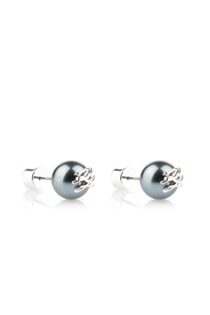 NÁUŠNICE KARL LAGERFELD K/AUTOGRAPH PEARLS STUDS SILVER