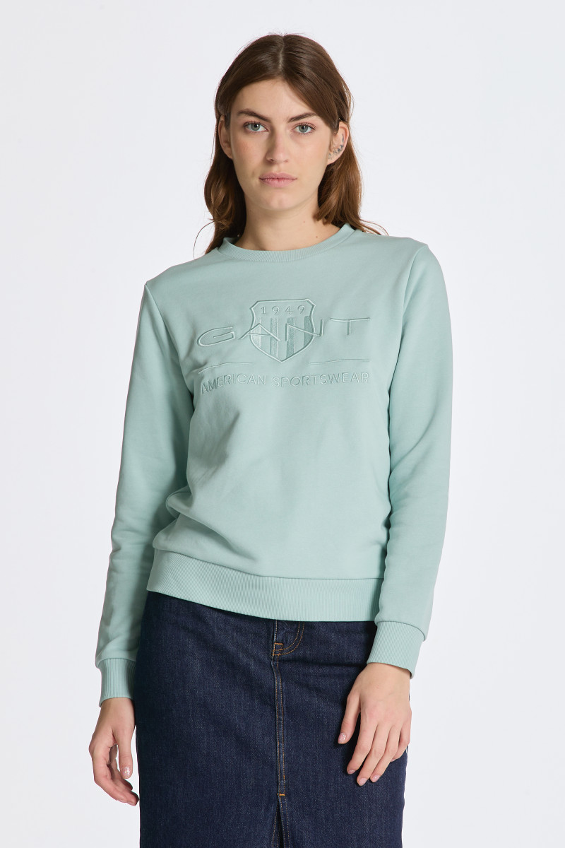 Gant Reg Shield C-Neck Sweat Blue • Hitta bästa pris