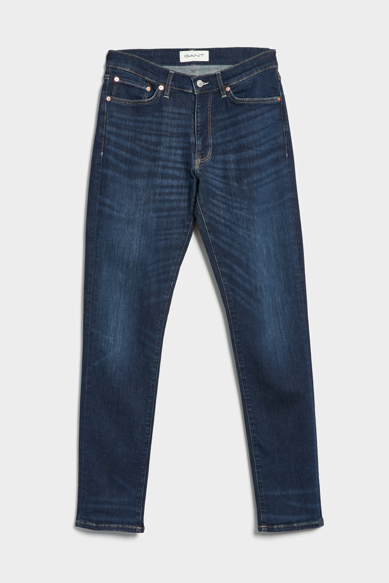 Jean Gant Maxen Extra Slim Fit Bleu Foncé - Taille W31 L32, Stretch, Occasion Très Bon état