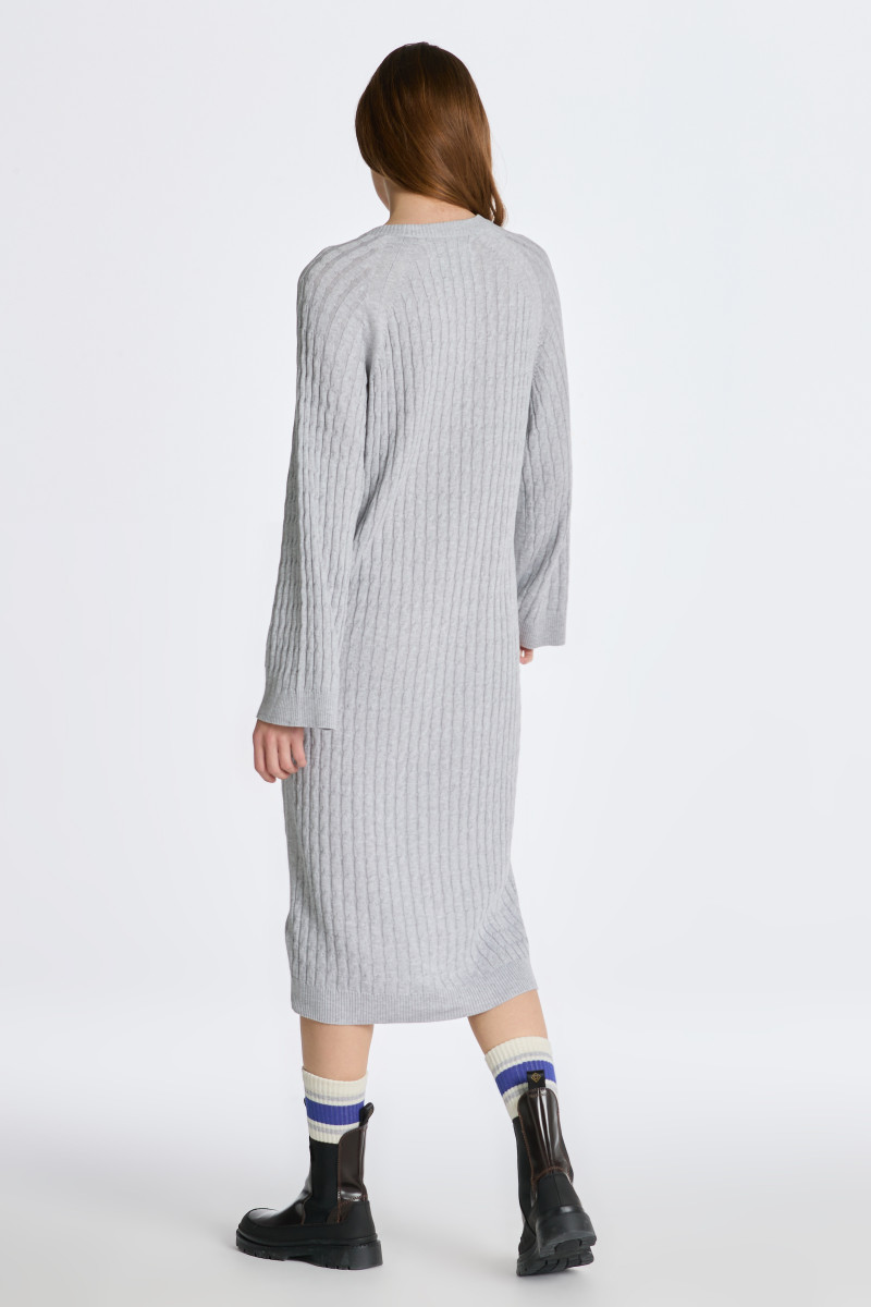 ŠATY GANT CABLE CNECK DRESS light grey melange GANT SK