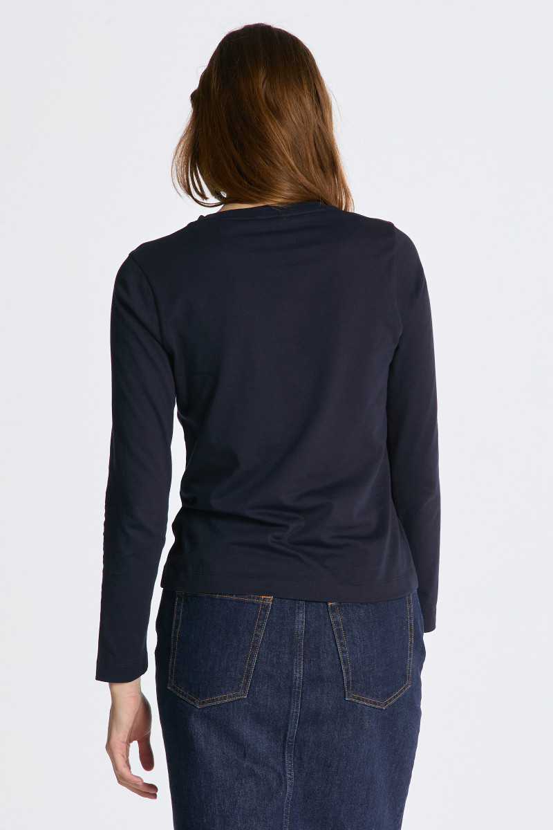 GANT Reg Graphic SS T-Shirt - Blu Evening Blue - Taglia M Donna - Cotone Morbido