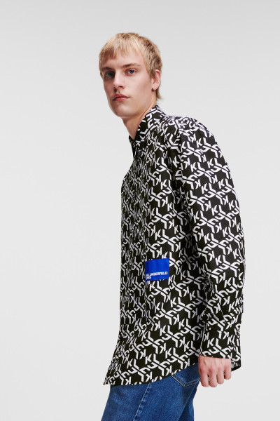 KOŠEĽA KARL LAGERFELD JEANS KLJ MONOGRAM AOP SHIRT - Fotografia č. 4