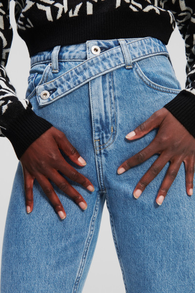 DŽÍNSY KARL LAGERFELD JEANS KLJ HR TAPERED WAISTBAND DENIM - Fotografia č. 5