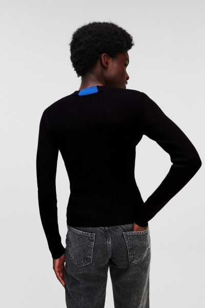 SVETER KARL LAGERFELD JEANS KLJ LSLV FITTED SWEATER - Fotografia č. 3