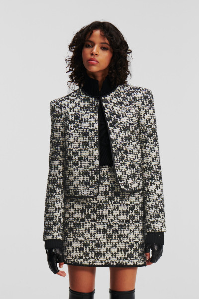 BUNDA KARL LAGERFELD CHECK BOUCLE JACKET - Fotografie č. 1