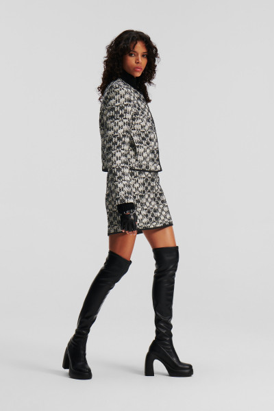 BUNDA KARL LAGERFELD CHECK BOUCLE JACKET - Fotografie č. 2