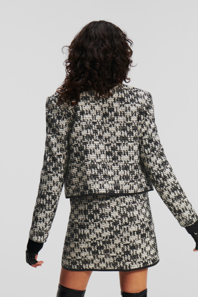 BUNDA KARL LAGERFELD CHECK BOUCLE JACKET - Fotografie č. 3