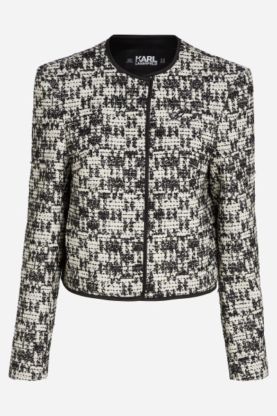 BUNDA KARL LAGERFELD CHECK BOUCLE JACKET - Fotografie č. 5