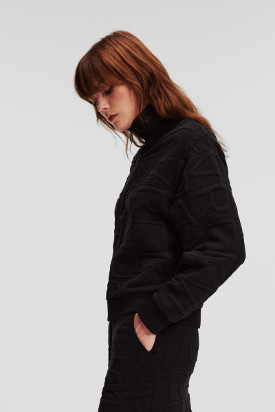 MELEGÍTŐ FELSŐ KARL LAGERFELD ATHLEISURE QUILTED ZIP UP - Kép 3