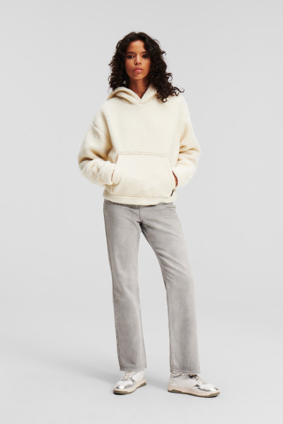 MIKINA KARL LAGERFELD TEDDY CROPPED SWEAT - Fotografia č. 4