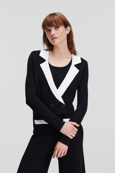 SVETER KARL LAGERFELD CROPPED KNIT CARDIGAN - Fotografia č. 1
