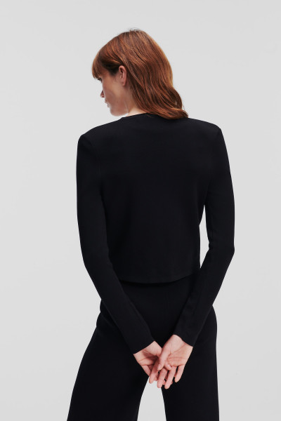 SVETER KARL LAGERFELD CROPPED KNIT CARDIGAN - Fotografia č. 3