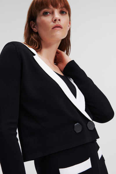 SVETER KARL LAGERFELD CROPPED KNIT CARDIGAN - Fotografia č. 4