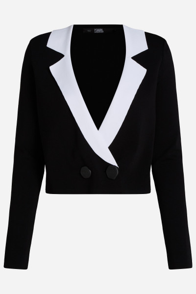 SVETER KARL LAGERFELD CROPPED KNIT CARDIGAN - Fotografia č. 7