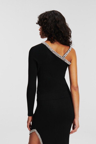 SVETER KARL LAGERFELD SHOULDER DETAIL KNIT TOP - Fotografia č. 3