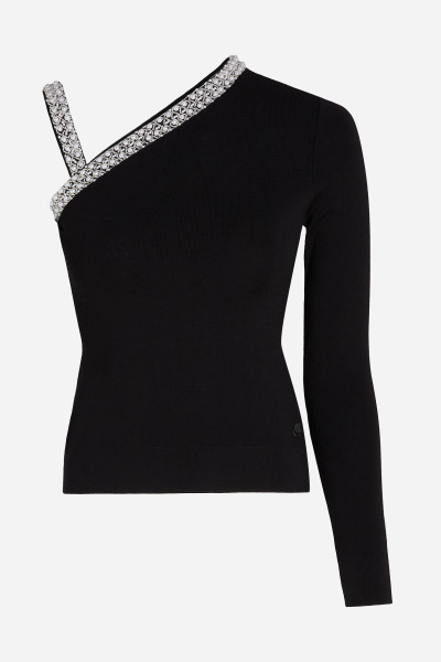 SVETER KARL LAGERFELD SHOULDER DETAIL KNIT TOP - Fotografia č. 7