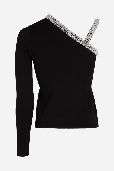 SVETER KARL LAGERFELD SHOULDER DETAIL KNIT TOP - Fotografia č. 8