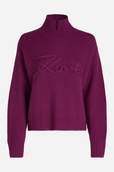 SVETR KARL LAGERFELD SIGNATURE SOUTACHE KNIT - Fotografie č. 7