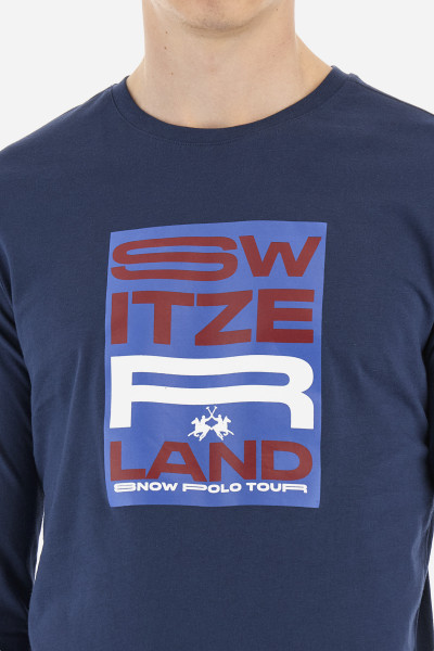 TRIČKO LA MARTINA MAN L/S T-SHIRT PEACHED COTTON - Fotografia č. 4