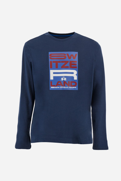 TRIČKO LA MARTINA MAN L/S T-SHIRT PEACHED COTTON - Fotografia č. 5