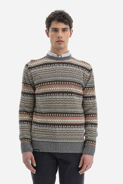 SVETR LA MARTINA MAN CREW NECK TRICOT JACQUARD - Fotografie č. 1