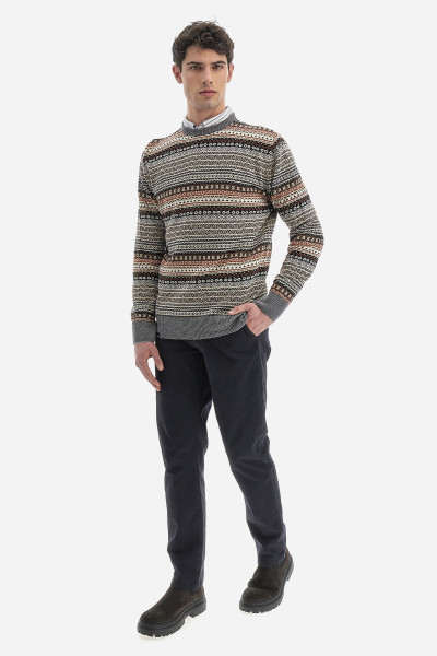 SVETR LA MARTINA MAN CREW NECK TRICOT JACQUARD - Fotografie č. 2